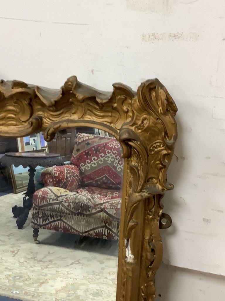 A Victorian giltwood and gesso overmantel mirror